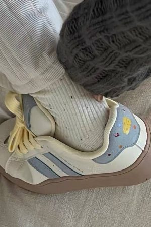 Cute Everyday Outfits, Outfit Inspo Casual Cheese Print Aesthetic Sneakers