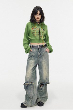 Cute Everyday Outfits, Outfit Inspo Casual Chemistry Knit Cropped Hoodie