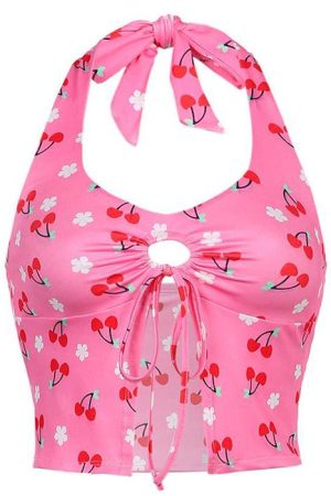 Cute Everyday Outfits, Outfit Inspo Casual Cherry Blossom Halter Top