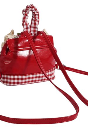 Cute Everyday Outfits, Outfit Inspo Casual Cherry Embroidery Gingham Backpack