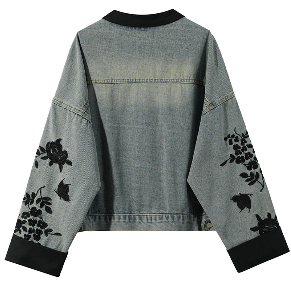 Cute Everyday Outfits, Outfit Inspo Casual Chinese Style Embroidered Denim Jacket Cute Everyday Outfits, Outfit Inspo Casual Chinese Style Embroidered Denim Jacket