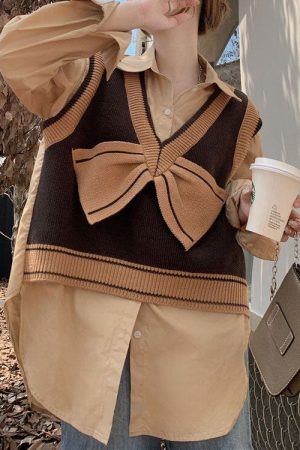 Cute Everyday Outfits, Outfit Inspo Casual Chocolate Brown Aeshetic Vest