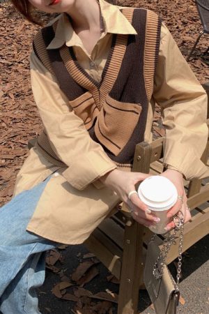 Cute Everyday Outfits, Outfit Inspo Casual Chocolate Brown Aeshetic Vest