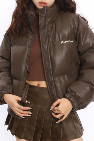 Cute Everyday Outfits, Outfit Inspo Casual Chocolate Brown Puffer Jacket