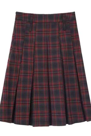 Cute Everyday Outfits, Outfit Inspo Casual Classic Red Pleated Midi Skirt