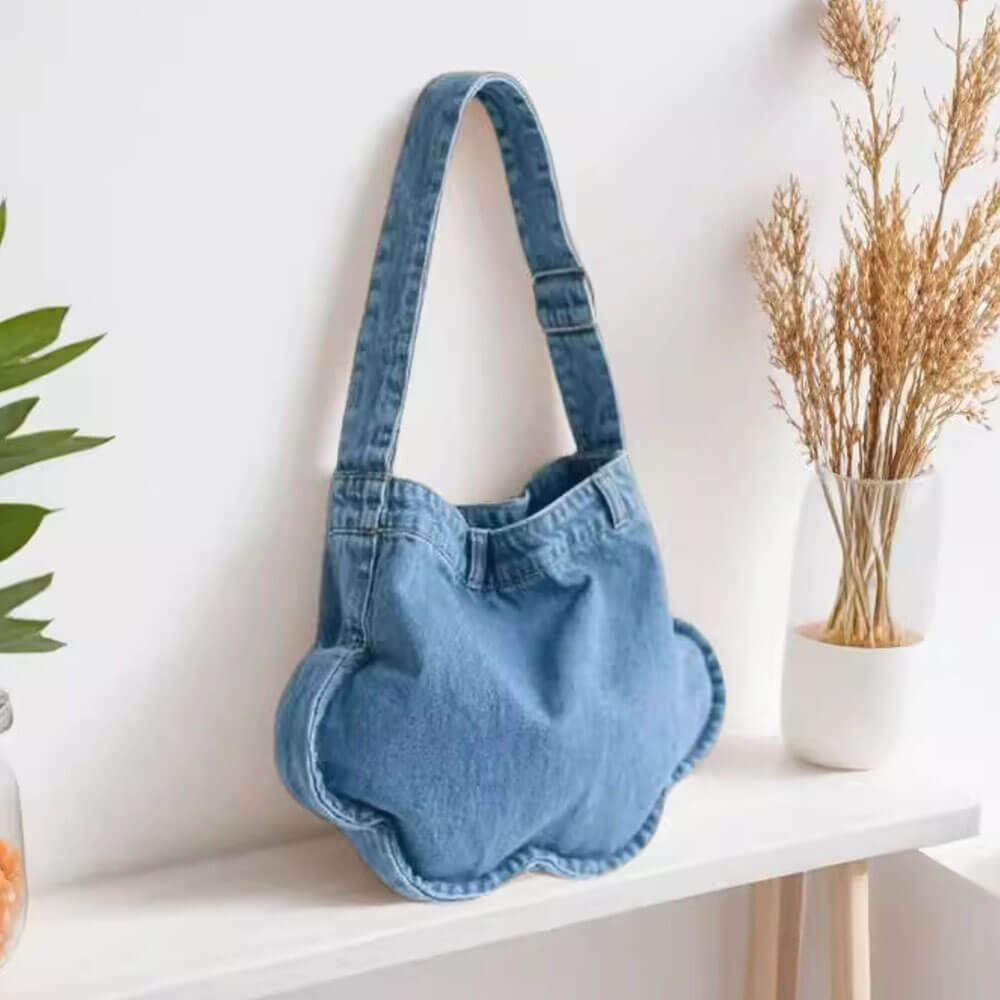 Cute Everyday Outfits, Outfit Inspo Casual Cloud Shaped Denim Shoulder Bag Cute Everyday Outfits, Outfit Inspo Casual Cloud Shaped Denim Shoulder Bag