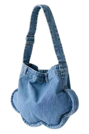 Cute Everyday Outfits, Outfit Inspo Casual Cloud Shaped Denim Shoulder Bag