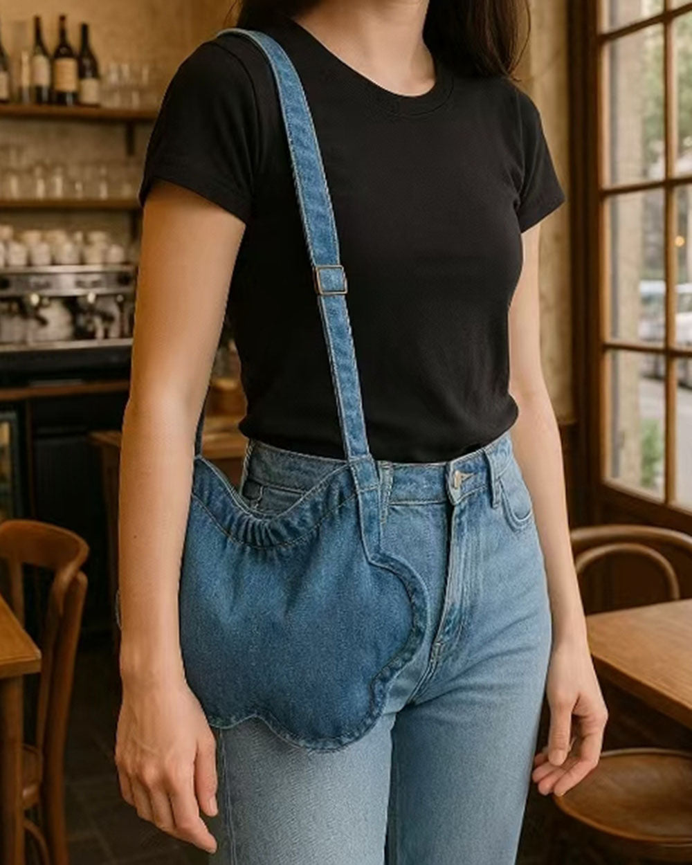 Cute Everyday Outfits, Outfit Inspo Casual Cloud Shaped Denim Shoulder Bag Cute Everyday Outfits, Outfit Inspo Casual Cloud Shaped Denim Shoulder Bag