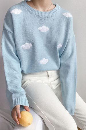 Cute Everyday Outfits, Outfit Inspo Casual Cloud Sweater