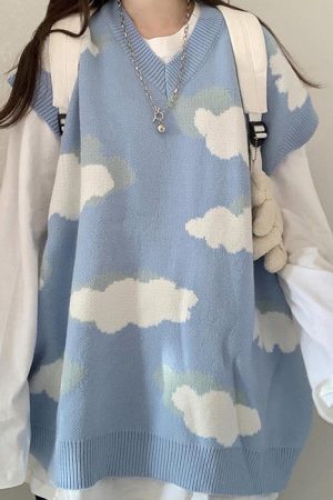 Cute Everyday Outfits, Outfit Inspo Casual Cloudy Skies Knit Vest