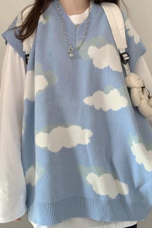 Cute Everyday Outfits, Outfit Inspo Casual Cloudy Skies Knit Vest