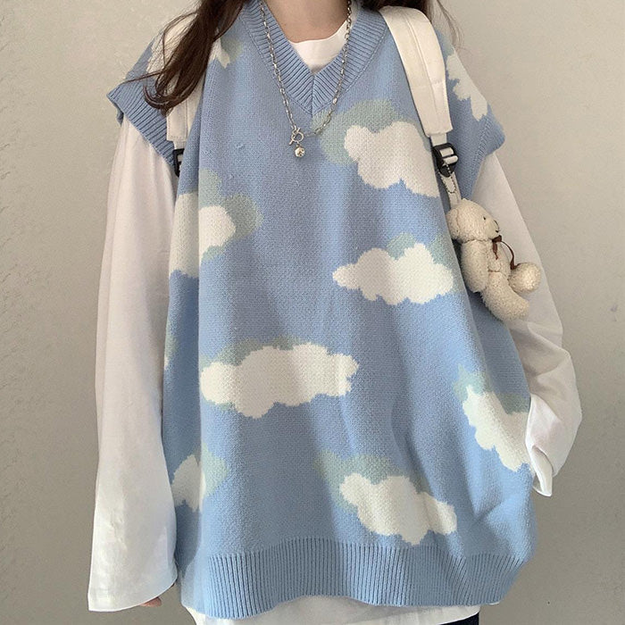 Cute Everyday Outfits, Outfit Inspo Casual Cloudy Skies Knit Vest Cute Everyday Outfits, Outfit Inspo Casual Cloudy Skies Knit Vest