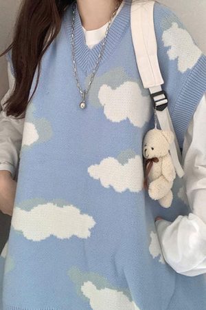 Cute Everyday Outfits, Outfit Inspo Casual Cloudy Skies Knit Vest