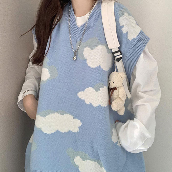 Cute Everyday Outfits, Outfit Inspo Casual Cloudy Skies Knit Vest