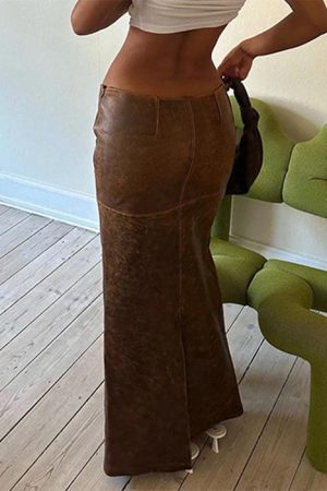 Cute Everyday Outfits, Outfit Inspo Casual Coastal Cowgirl Leather Maxi Skirt