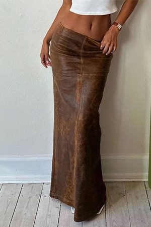 Cute Everyday Outfits, Outfit Inspo Casual Coastal Cowgirl Leather Maxi Skirt