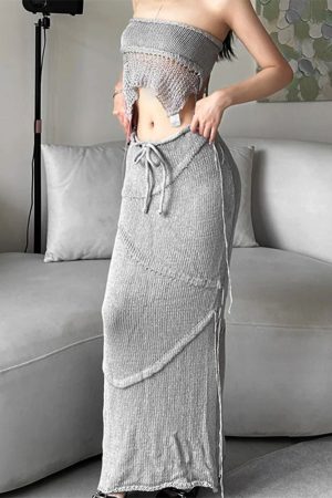 Cute Everyday Outfits, Outfit Inspo Casual Coastal Knit Crochet Maxi Skirt