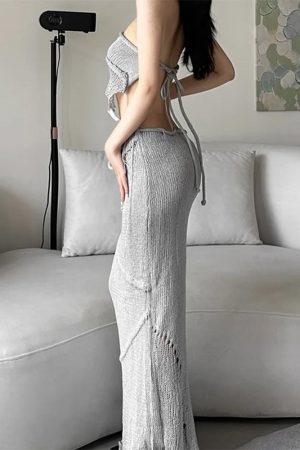 Cute Everyday Outfits, Outfit Inspo Casual Coastal Knit Crochet Maxi Skirt