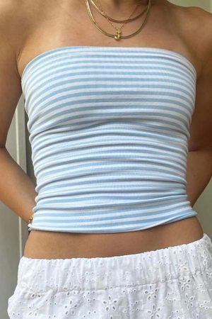 Cute Everyday Outfits, Outfit Inspo Casual Coastal Vibes Blue Tube Top