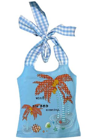 Cute Everyday Outfits, Outfit Inspo Casual Coconut Girl Blue Halter Top