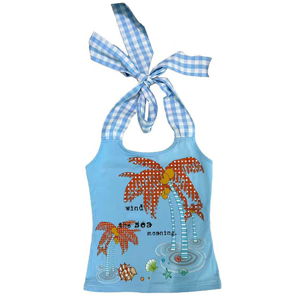 Cute Everyday Outfits, Outfit Inspo Casual Coconut Girl Blue Halter Top