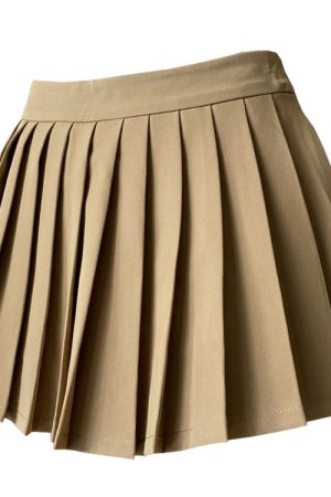 Cute Everyday Outfits, Outfit Inspo Casual Coffee Cream Pleated Skirt