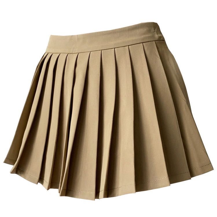 Cute Everyday Outfits, Outfit Inspo Casual Coffee Cream Pleated Skirt