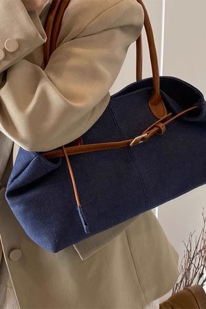 Cute Everyday Outfits, Outfit Inspo Casual Color Block Denim Belted Bag