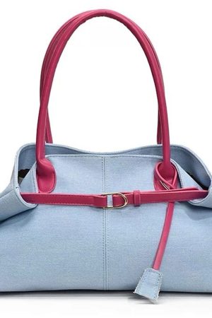 Cute Everyday Outfits, Outfit Inspo Casual Color Block Denim Belted Bag