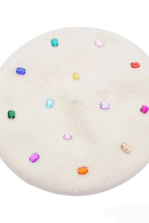 Cute Everyday Outfits, Outfit Inspo Casual Colorful Rhinestone Beret Hat