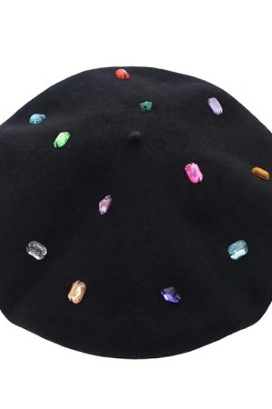 Cute Everyday Outfits, Outfit Inspo Casual Colorful Rhinestone Beret Hat