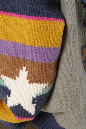 Cute Everyday Outfits, Outfit Inspo Casual Colorful Striped Indie Kid Zip Sweater