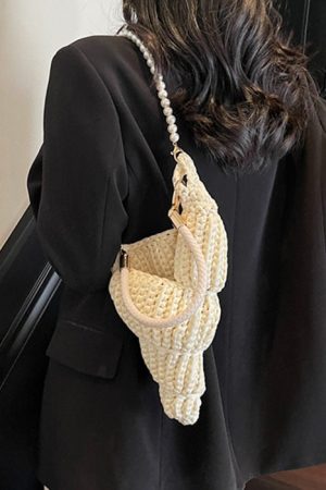 Cute Everyday Outfits, Outfit Inspo Casual Conch Shell Knit Crochet Bag