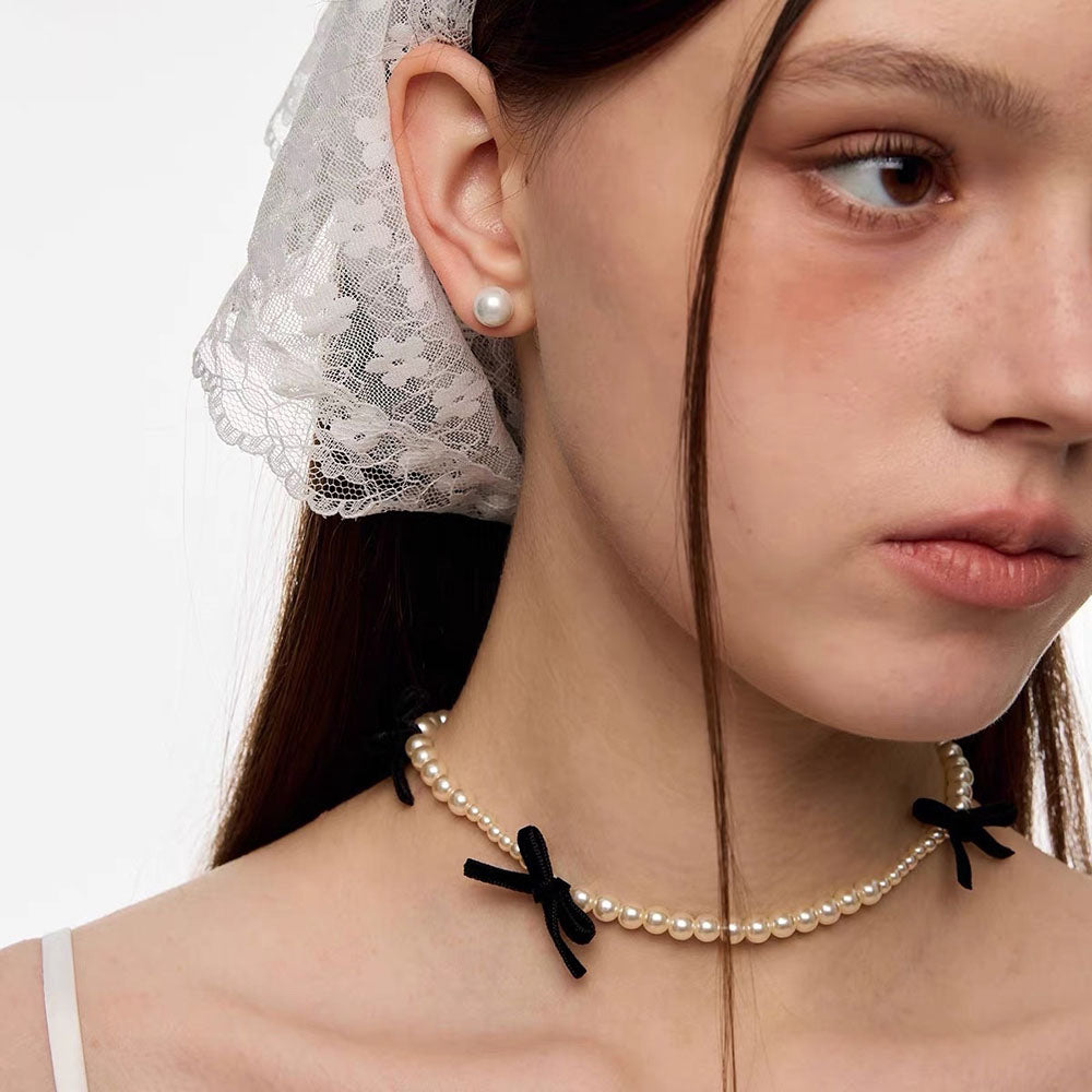 Cute Everyday Outfits, Outfit Inspo Casual Coquette Aeshetic Pearl Bow Choker Cute Everyday Outfits, Outfit Inspo Casual Coquette Aeshetic Pearl Bow Choker