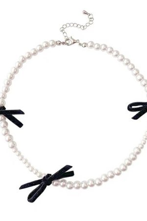 Cute Everyday Outfits, Outfit Inspo Casual Coquette Aeshetic Pearl Bow Choker