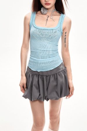 Cute Everyday Outfits, Outfit Inspo Casual Coquette Aesthetic Balloon Mini Skirt