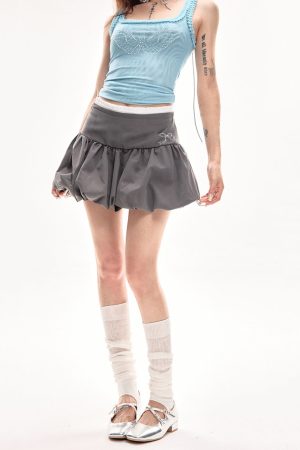 Cute Everyday Outfits, Outfit Inspo Casual Coquette Aesthetic Balloon Mini Skirt