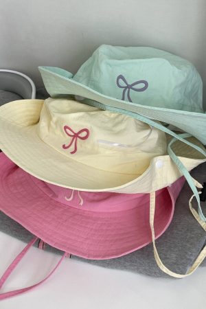 Cute Everyday Outfits, Outfit Inspo Casual Coquette Aesthetic Bow Fisherman Hat