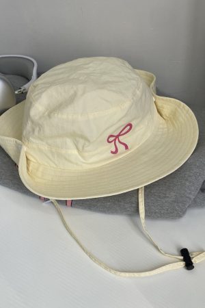 Cute Everyday Outfits, Outfit Inspo Casual Coquette Aesthetic Bow Fisherman Hat