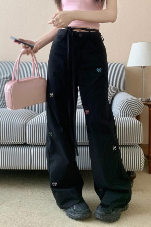 Cute Everyday Outfits, Outfit Inspo Casual Coquette Aesthetic Bow Pants