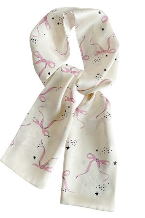 Cute Everyday Outfits, Outfit Inspo Casual Coquette Aesthetic Bow Print Scarf