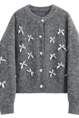 Cute Everyday Outfits, Outfit Inspo Casual Coquette Aesthetic Grey Cardigan