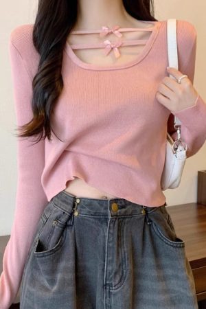 Cute Everyday Outfits, Outfit Inspo Casual Coquette Aesthetic Long Sleeve Top