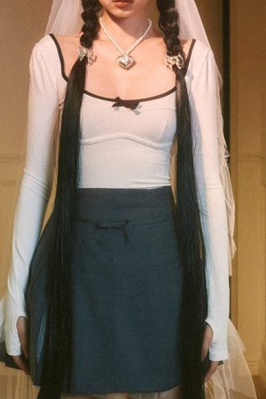 Cute Everyday Outfits, Outfit Inspo Casual Coquette Aesthetic Long Sleeve Top