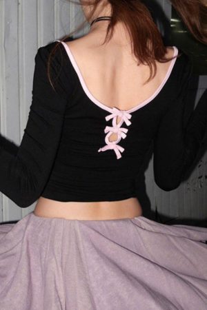 Cute Everyday Outfits, Outfit Inspo Casual Coquette Aesthetic Long Sleeve Top