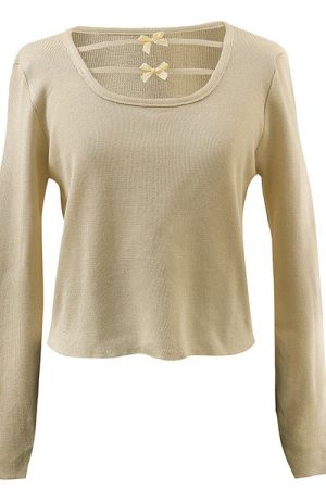 Cute Everyday Outfits, Outfit Inspo Casual Coquette Aesthetic Long Sleeve Top