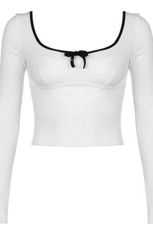 Cute Everyday Outfits, Outfit Inspo Casual Coquette Aesthetic Long Sleeve Top