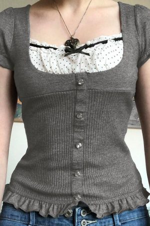 Cute Everyday Outfits, Outfit Inspo Casual Coquette Aesthetic Rib Top