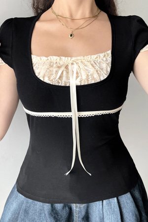 Cute Everyday Outfits, Outfit Inspo Casual Coquette Aesthetic Ruched Top