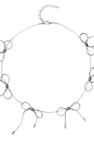 Cute Everyday Outfits, Outfit Inspo Casual Coquette Aesthetic Silver Bows Choker